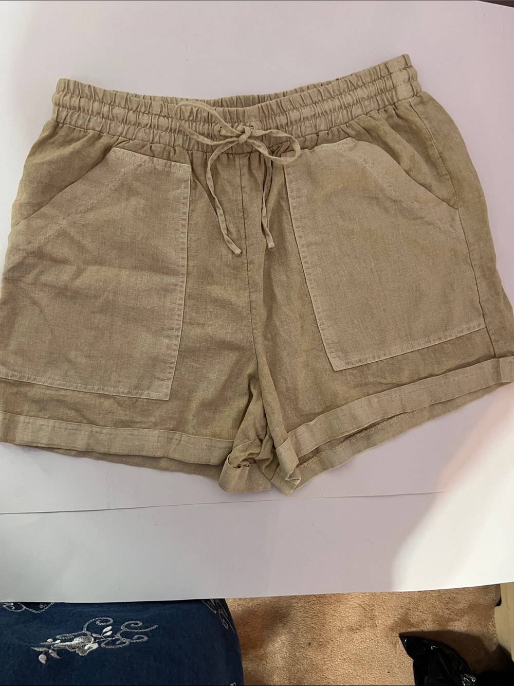 Universal Thread Beige Drawstring Linen-Blend Athletic Pull-onShorts
Size M